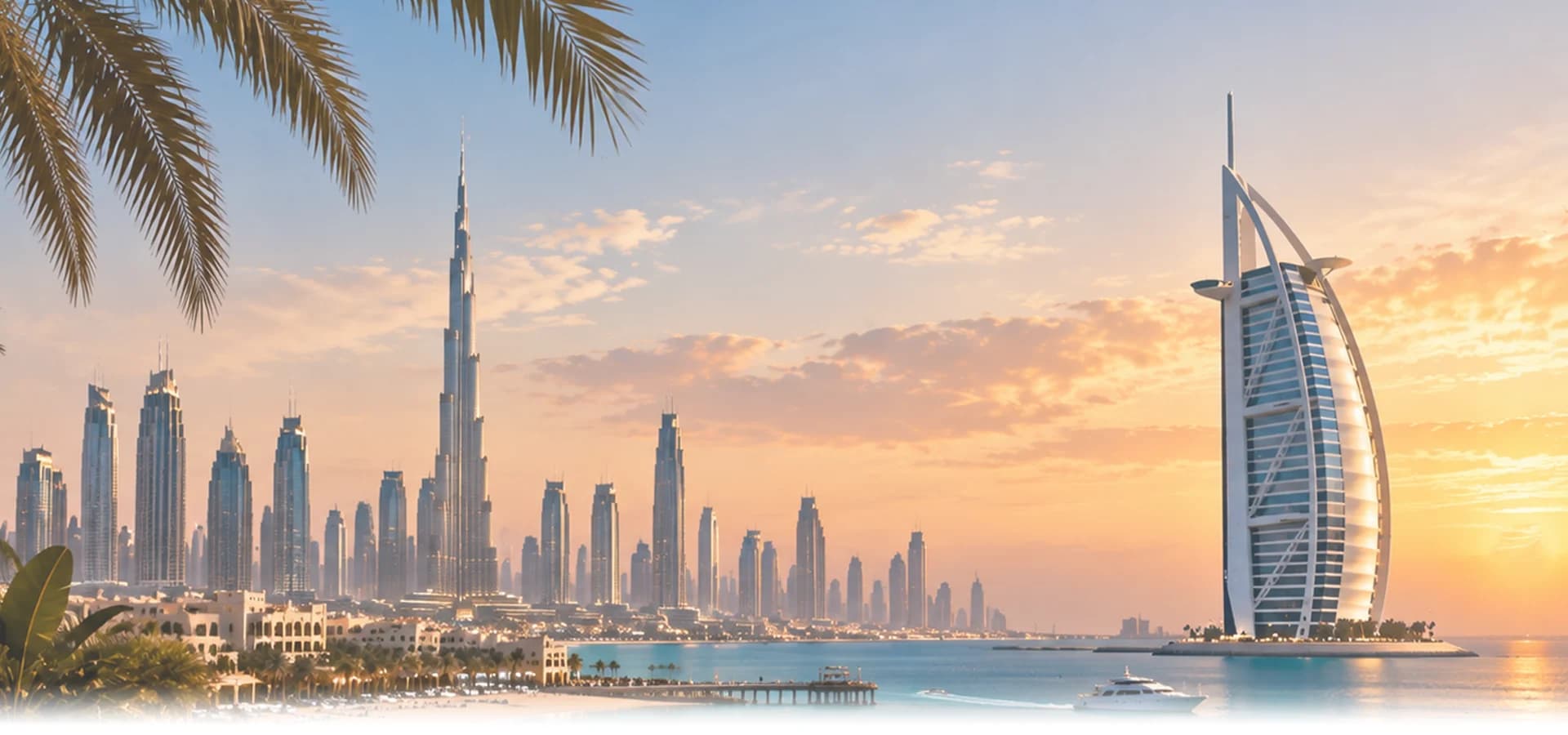 Dubai skyline, Dubai visa hero background