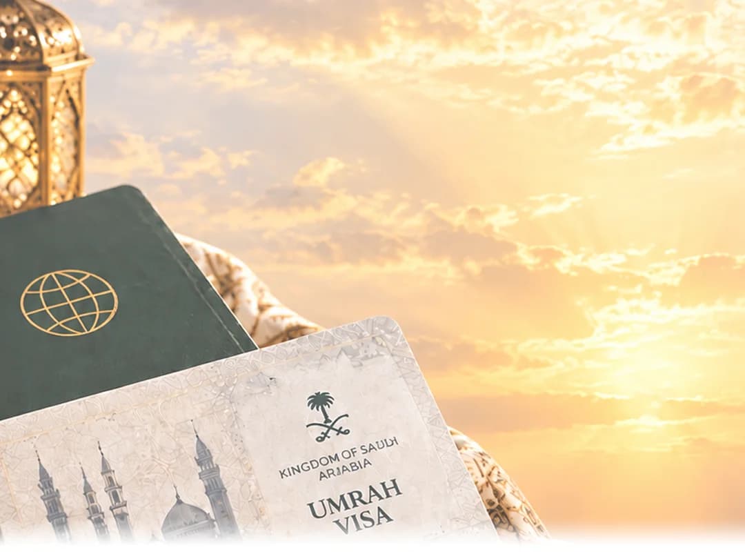 Umrah pilgrimage visa hero background