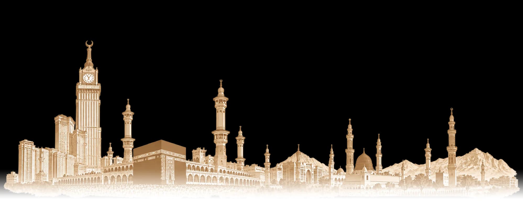 Decorative skyline background pattern
