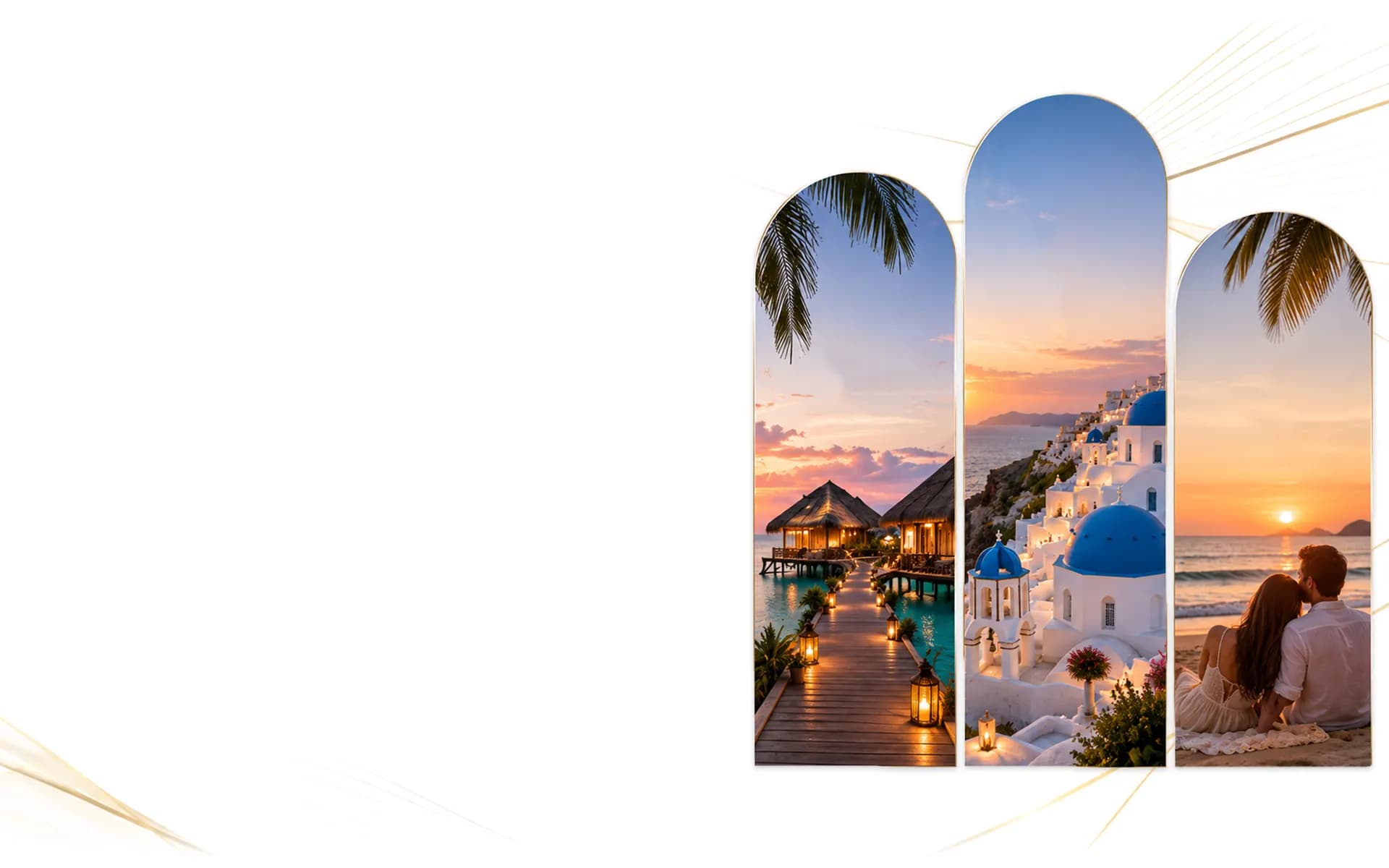 Romantic honeymoon destination scenery