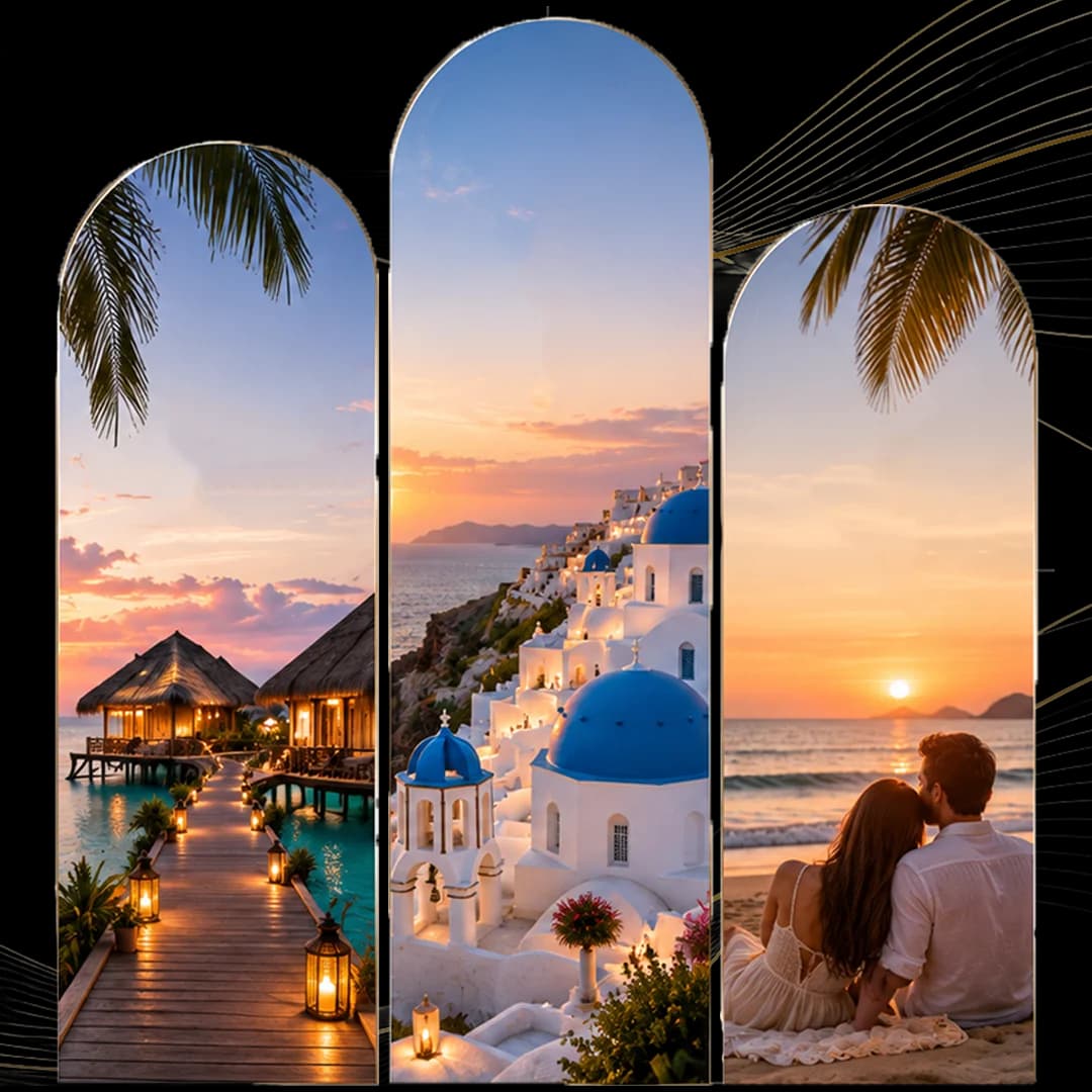 Romantic honeymoon destination scenery