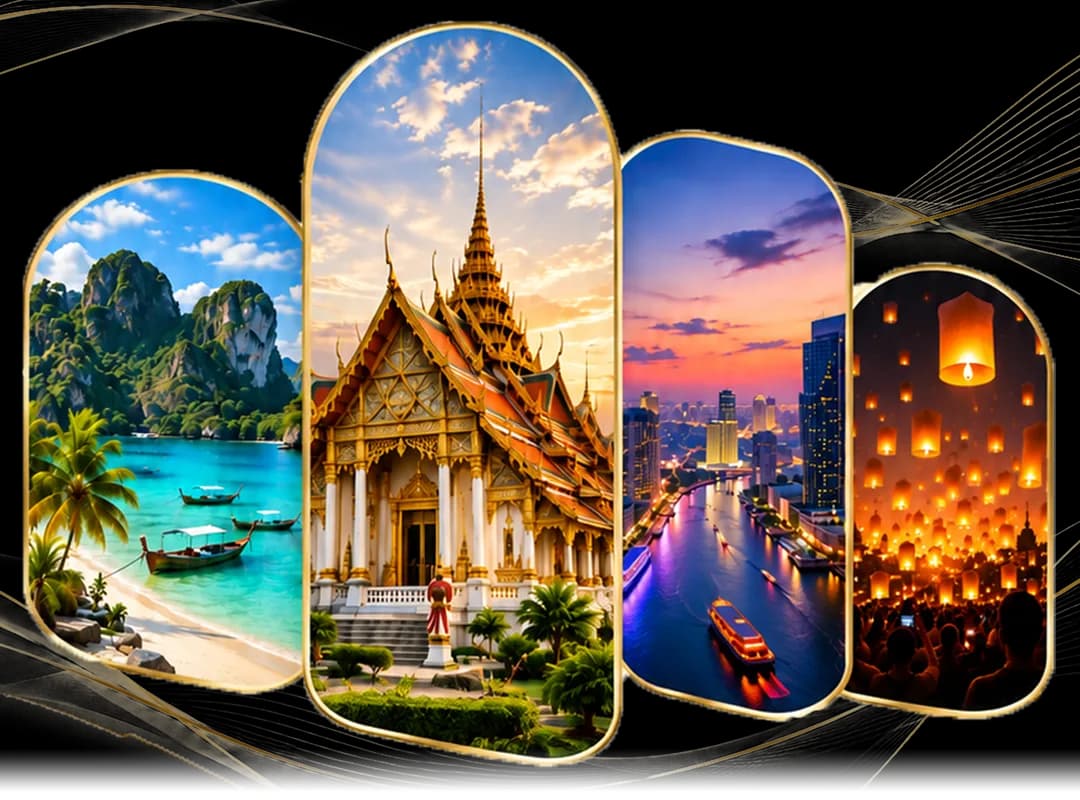 Scenic Thailand landscape with beach and coastline