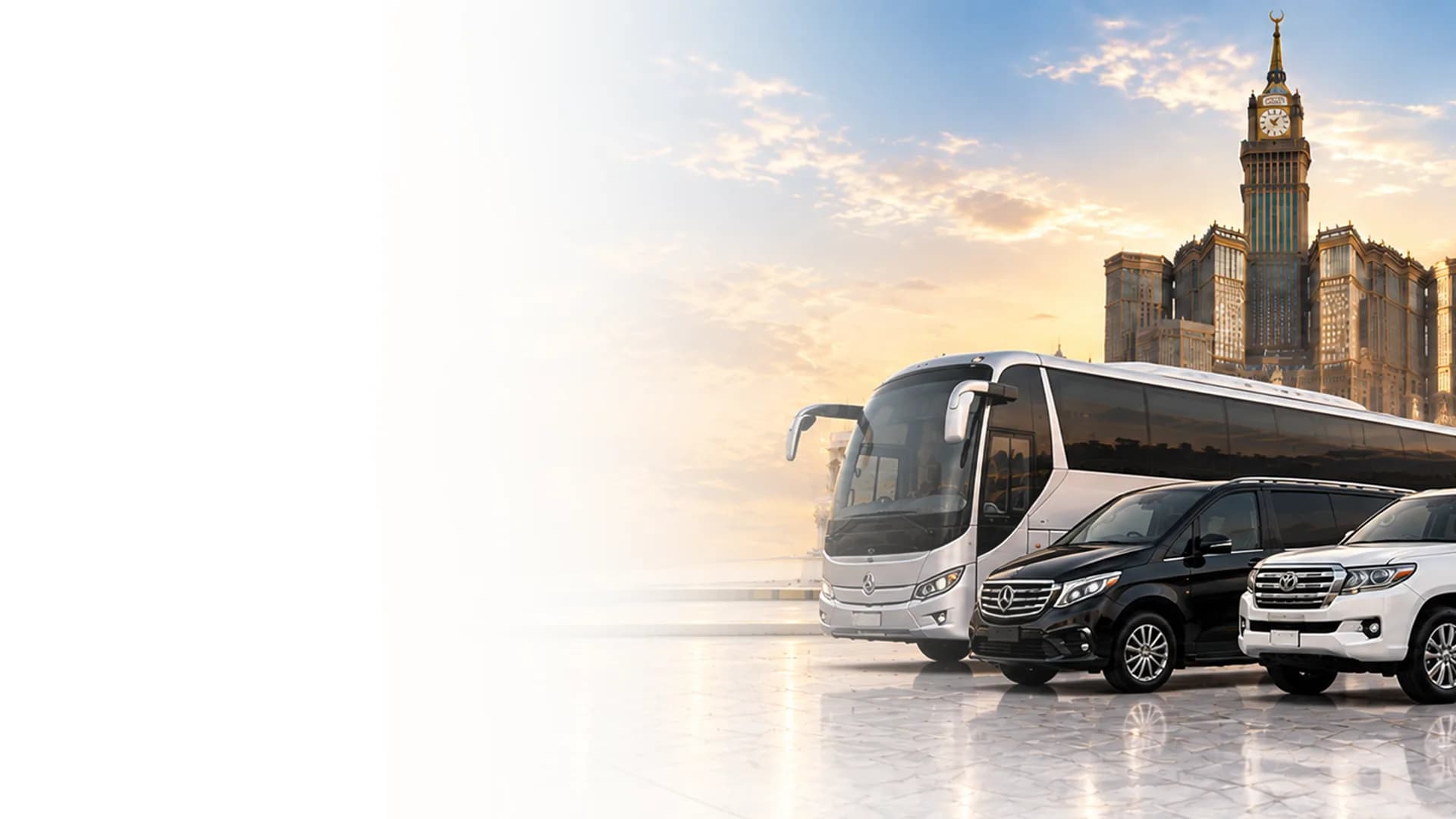 Airport transfer vehicle for Umrah pilgrims