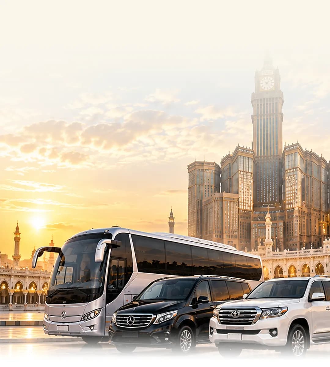 Airport transfer vehicle for Umrah pilgrims