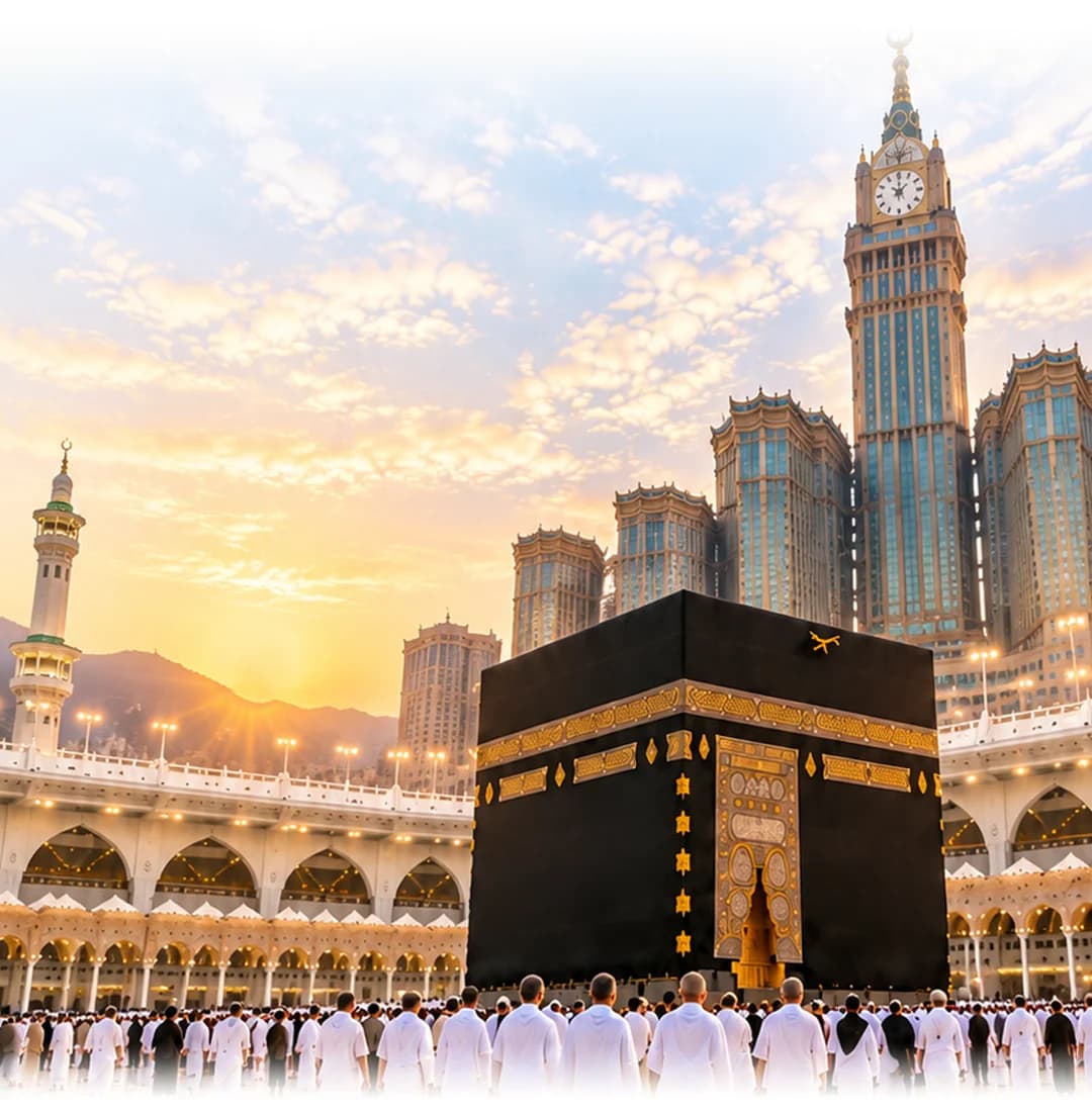 Masjid al-Haram in Makkah, background for why pilgrims trust Sky Direct Travel