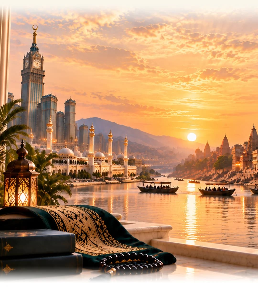 Scenic journey through Umrah and India destinations